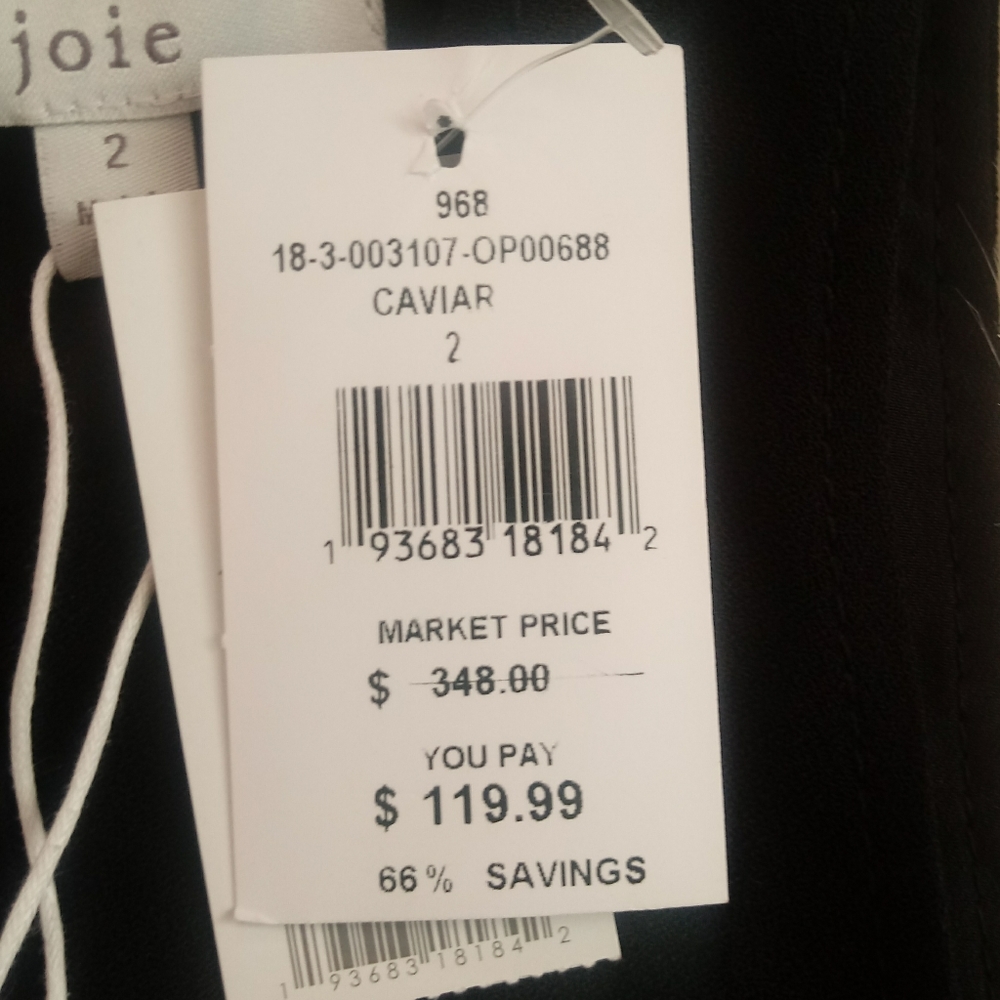 ❇ NWT ❇ Joie Mairead Black Tie Waist Wide Leg Faux Wrap Jumpsuit, Size 2 - Picture 10 of 13